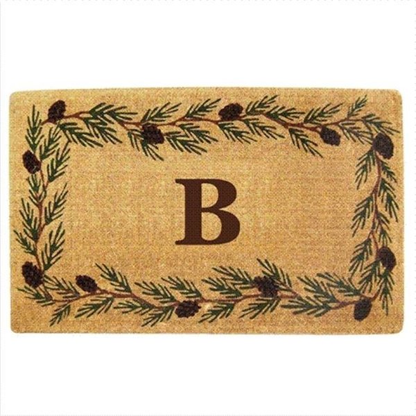 Nedia Home Nedia Home 02014B Heavy Duty Coco Mat 30 x 48 In. Evergreen Border Monogrammed B O2014B